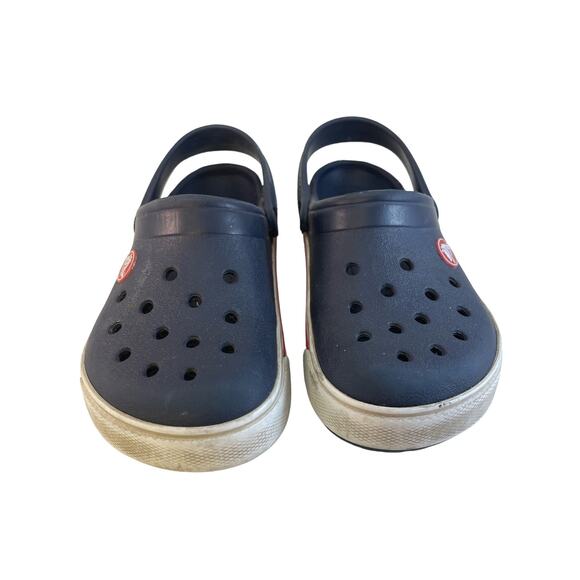 Crocs Blue Red White Kids 12/13 Preowned - Picture 1 of 6